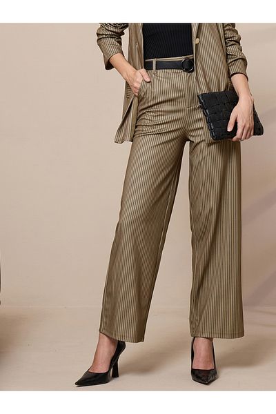 Sassafras By Styli Striped Straight Leg Trousers