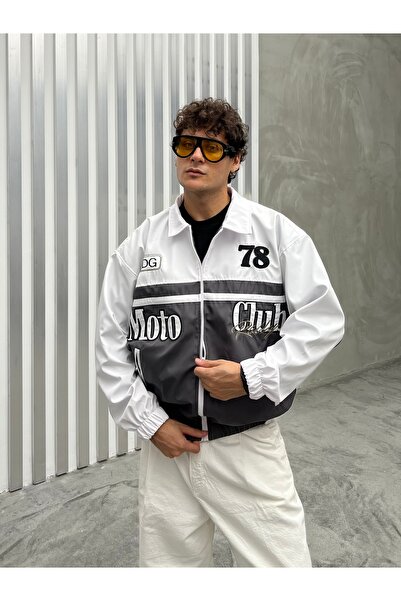 maroni Men's Overize Embroidered College Jacket