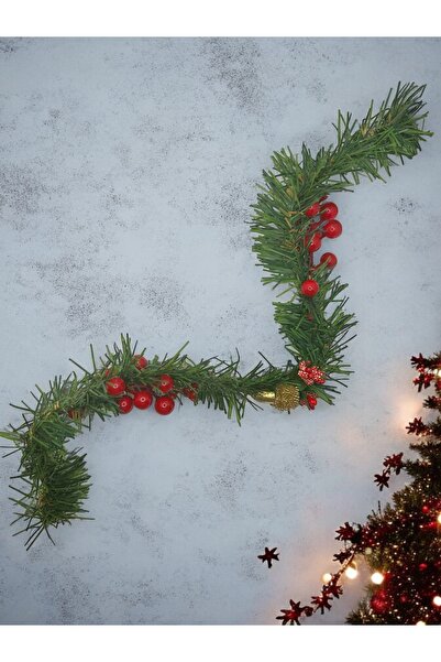 Bukiro إكليل أخضر للعام الجديد - فرع من خشب الصنوبر مع فاكهة كوكينا، مدفأة دي...