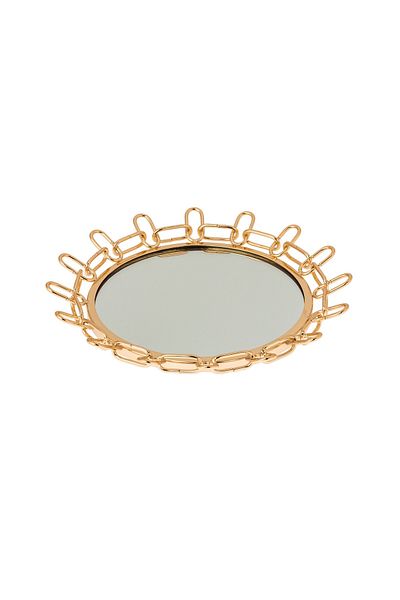 Dania Gold metal top with mirror floor, elegant design