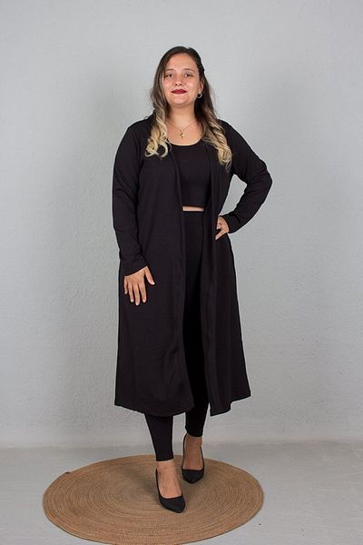 Truva XXL Colorful Large Size 3-Piece Set - Leggings and Crop Cardigan