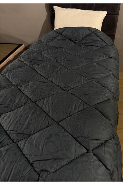 Clasy Satin 100% Cotton Satin Single Quilt Marbella V1 Indigo Gray