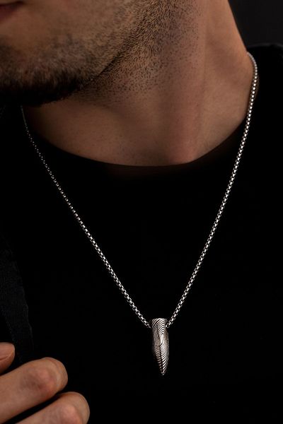 OSMANLI GÜMÜŞ Men's Necklace-Steel Bullet Model Men's Necklace