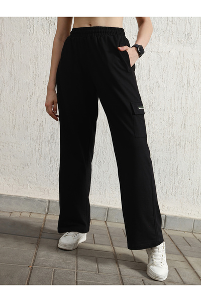Hubberholme By Styli High Rise Straight Leg Cotton Cargo Pants