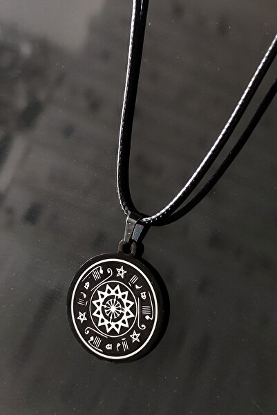 OSMANLI GÜMÜŞ Black Rose Rufai Steel Necklace and Chain - Cklrufalgul-syh