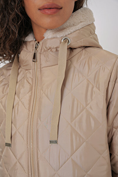 Bigdart 5197 Καπιτονέ παλτό με κουκούλα - Μπεζ