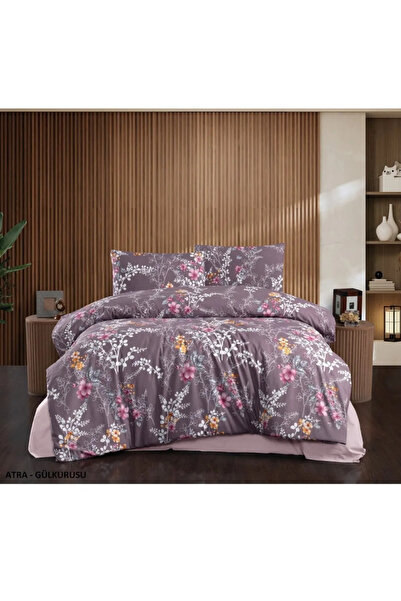 Taç Kristal Terry Cotton Atra Gül Kurusu Tek Kişilik Nevresim Takımı