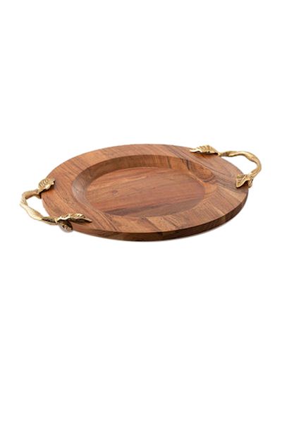 Dania Serving Plate Brown/Gold 36x36x2cm