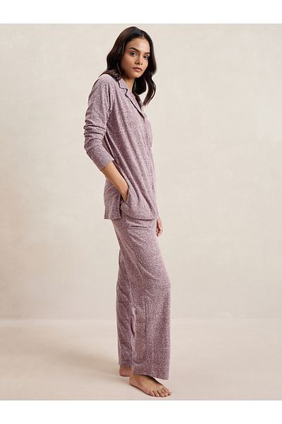 Femmella By Styli Melange Button Down Top & Pants Co-Ords