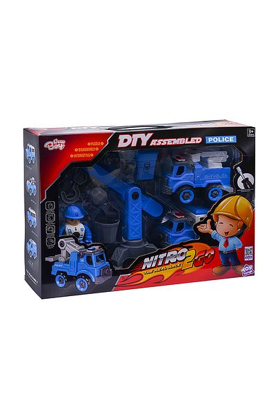 Nitro2go Assembling Car Set Police (11pcs)