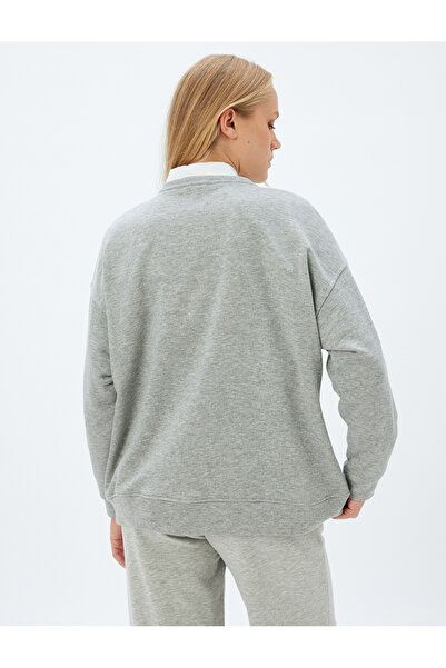 Koton Basic φούτερ Crew Neck Μακρυμάνικο Άνετη Εφαρμογή