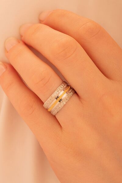 OSMANLI GÜMÜŞ Kadın Gümüş Yüzük - 925 Ayar Dalgalı Şerit Model Gümüş Alyans Y...