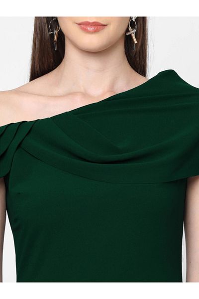 Mish By Styli One Shoulder Neck Sheath Maxi dress with High Slit