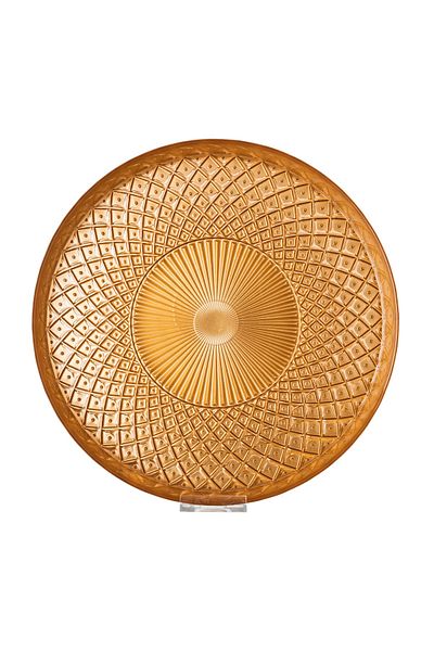 Byblos Glass Serving Dish For Sweets Chocolate And Fruits Multi-Use Size 35 Cm Depth 5 Cm
