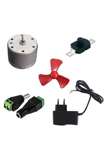 Devre Dünyası Adaptörlü Anahtarlı Soketli Basit Motor Deney Seti - Öğrenci Elektrik Devresi