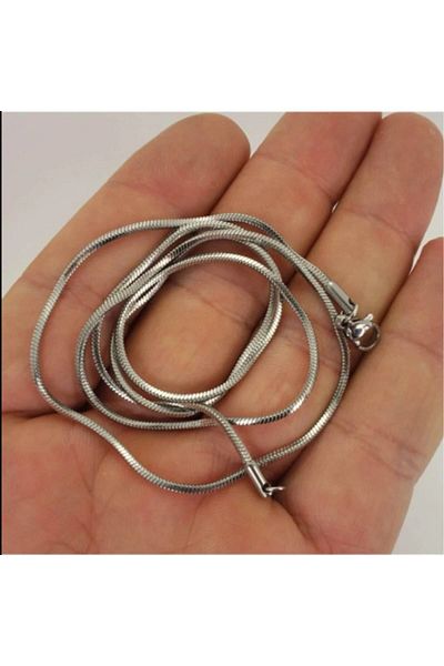 OSMANLI GÜMÜŞ Snake Snake Sarp Men's Steel Necklace Chain Round Model