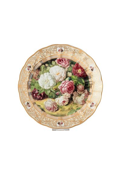 Dania Luxury design porcelain fruit plate, roses, 30 cm
