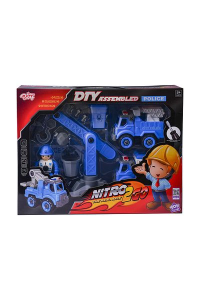 Nitro2go Assembling Car Set Police (11pcs)