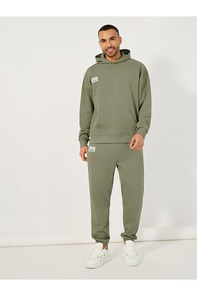 Styli Patch Detail Fleece Oversized Hoodie & Cuffed Joggers Co-Ords