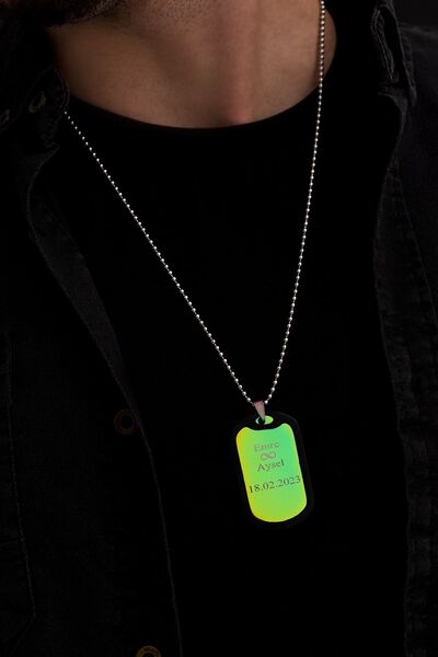 Otto Man Steel Jewelry Karışık Renkli Paslanmaz Çelik Erkek Kolye Asker Künye...