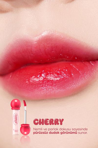 Missha لون حلوى يدوم طويلاً مع أطراف لامعة وقاعدة مائية - A'pıeu The Pure (NO.01 CHERRY)