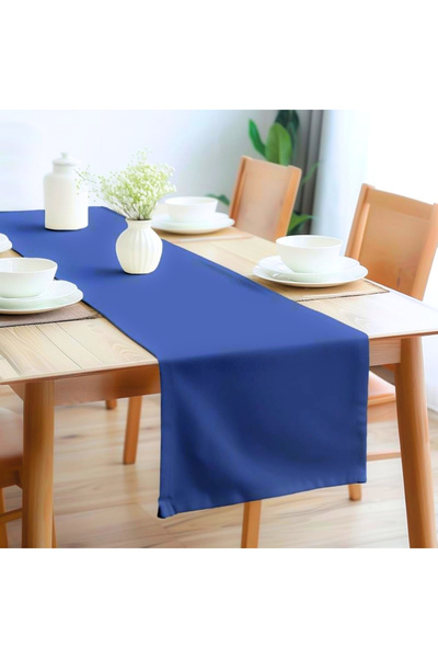 Bc Home عداء بمظهر مخملي ناعم مقاس 40 × 140 سم باللون الأزرق الداكن - عيد الم...