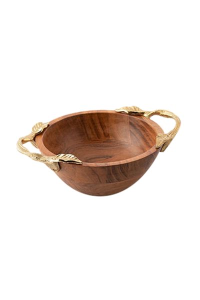 Dania Serving Bowl Brown/Gold 20x20x8cm