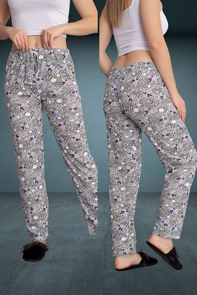 DONEX Thick Raised Fabric Printed Women's Pajama Bottoms