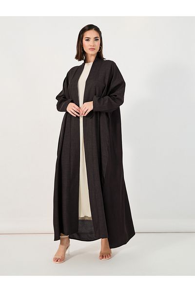 Styli Open Front Melange Abaya