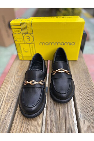 Mammamia D24KA-215 TOKA DETAYLI HAKİKİ DERİ LOAFER AYAKKABI