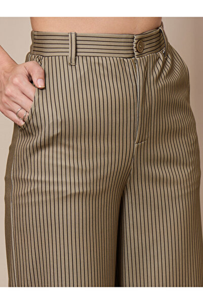 Sassafras By Styli Striped Straight Leg Trousers