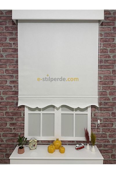 IŞILTI Perde Sistemleri Blackout (Blackout) Roller Blind White Glitter (Skirt Slice)