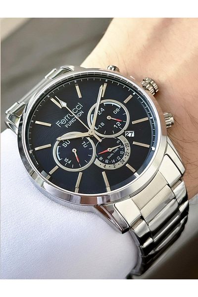 Ferrucci Men's Functions Active Steel Band Wrist Watch