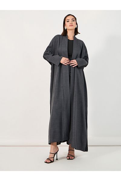 Styli Melange Abaya with Contrast Back Panel