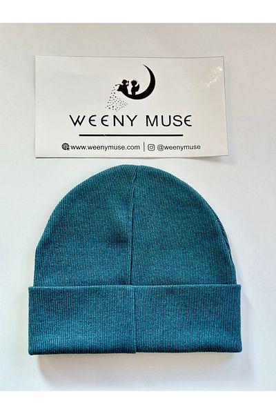 Weeny Muse Fold Ribbed Beret with Leather Label