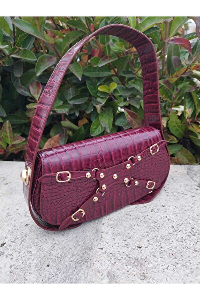on star Kadın Krokodil Dokulu Ayarlanabilir Kilit Askılı El Ve Omuz Çantası