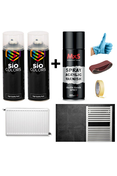 sıocolors 2 ADET ISIYA DAYANIKLI RADYATÖR KALORİFER PETEK SPREY BOYA SETİ+VER...