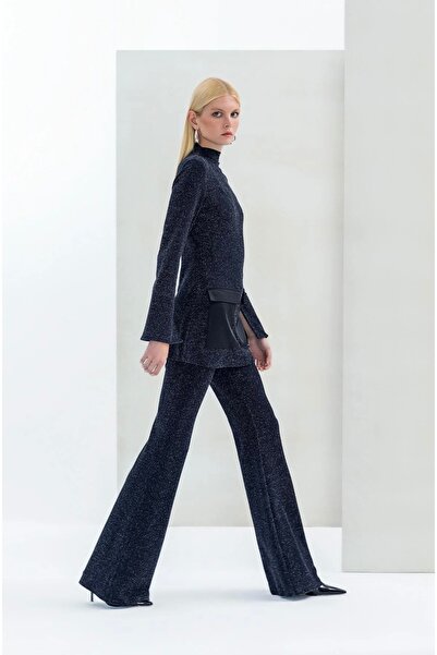 KAMEYA Simli İspanyol Paça Pantolon