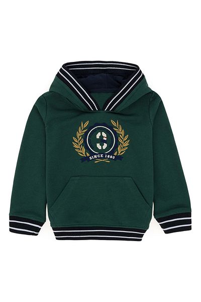 U.S. Polo Assn. Момчешки суитшърт с тъмнозелен принт - RC-MAWKAKIDS DMLS