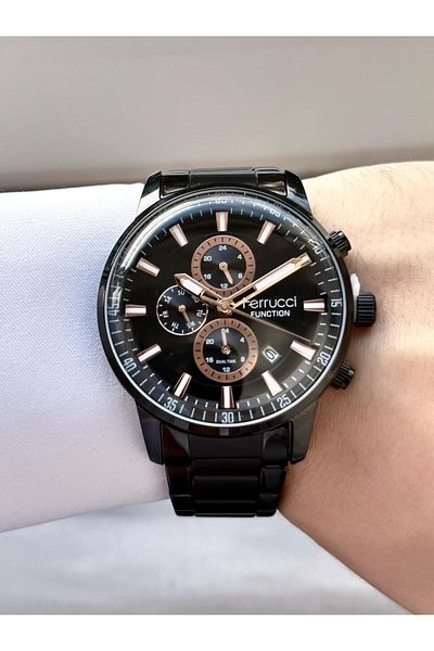 Ferrucci Men's Functions Active Steel Band Wrist Watch