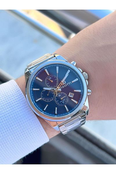 Bigotti 5 Atm Waterproof Men's Wristwatch - Case & Cord Steel with Internal Functions Active Ebg.10431.3