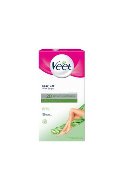 Veet شرائح الشمع البارد لإزالة الشعر للبشرة الجافة، 20 قطعة