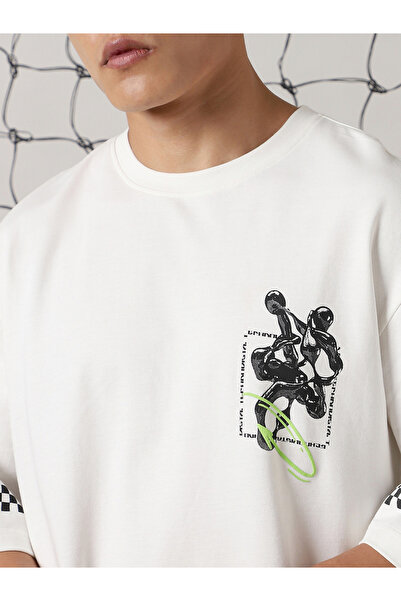 Hubberholme By Styli Graphic Print Cotton Oversized T-Shirt