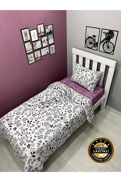 Çetinhome Σετ Παπλωματοθήκη Μονό Ελαστικό Çetinhome - Larin