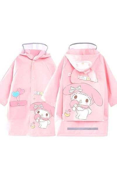 Petityu My Melody Cute Pink Girl's Raincoat