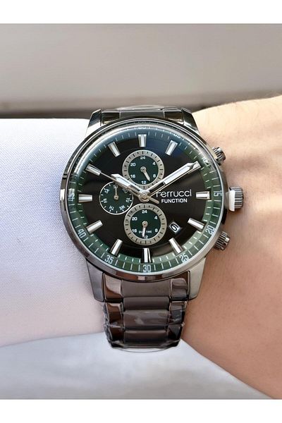 Ferrucci Men's Functions Active Steel Band Wrist Watch