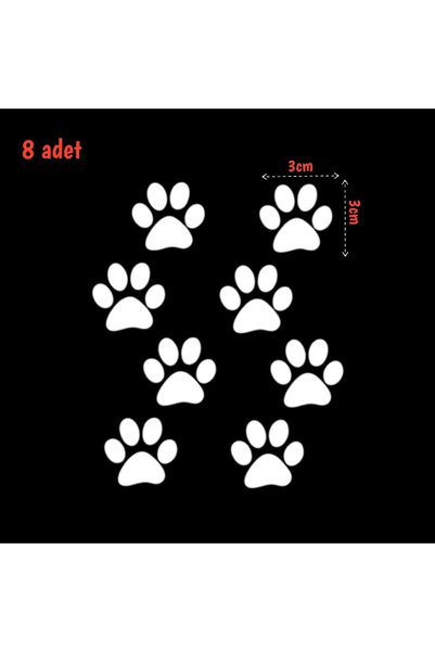 zenmoto Set of 8 Cat Paw Motorcycle and Laptop Helmet and Car Sticker