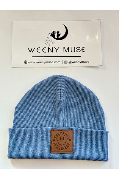 Weeny Muse Fold Ribbed Beret with Leather Label