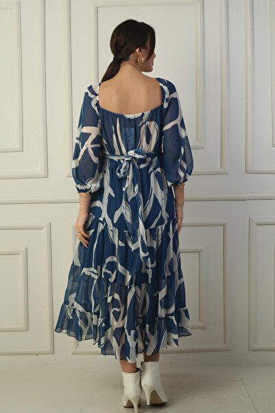 By Saygı Φόρεμα από σιφόν με διπλό στήθος με φόδρα με γιακά Madonna