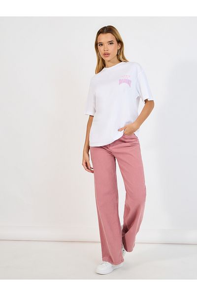Styli Barbie Tennis Club Slogan Puff Print Oversized T-Shirt